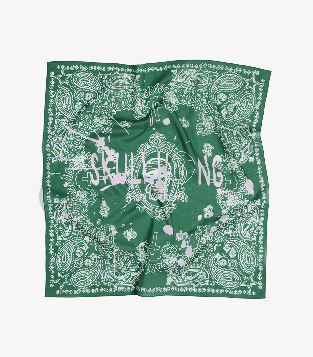 スカーフ 2_01 SKULLHONG バンダナ グリーン - 画像 (1)