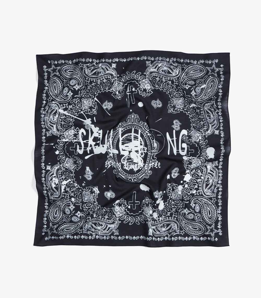 스카프-1_01 SKULLHONG BANDANA BLACK - 画像 (1)